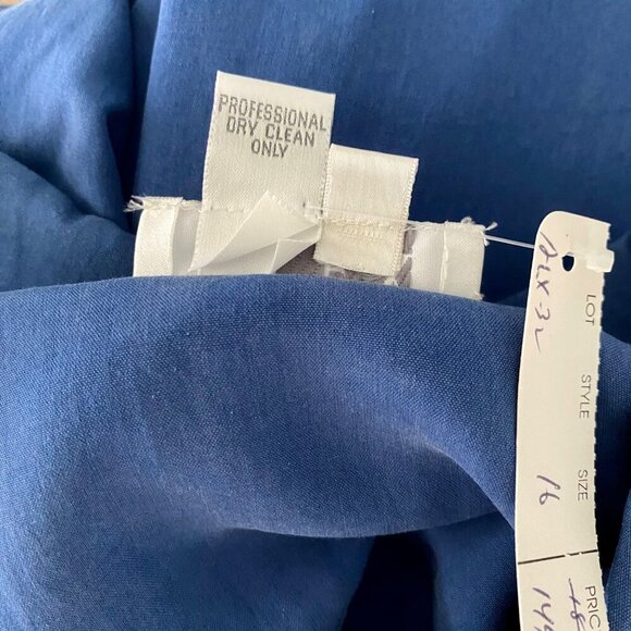 Alex New York Silk Blue Long Sleeve Button Up Shirt Women's Size 16 - Picture 8 of 8